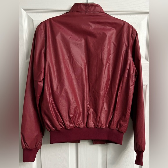 VINTAGE 1980s WRANGLER DARK RED MOTO NYLON BOMBER JACKET - Picture 8 of 8